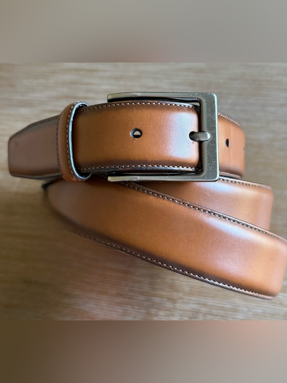 Penguin Genuine Leather Men’s Belt Tan Brown Cognac Size 42 EUC